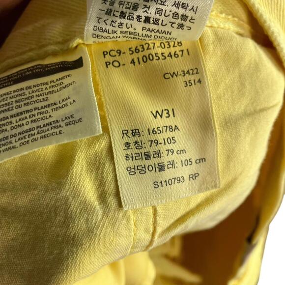 Levis 501 Jeans 31 Button Fly Raw Hem Yellow High Rise‎ Denim Jean - Picture 4 of 10